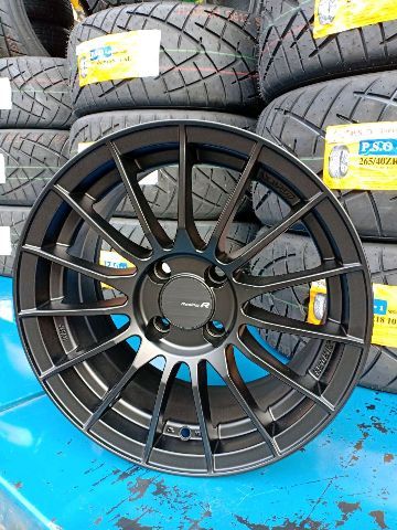 ล้อแม็กใหม่ Racing R สีดำ ขอบ15 กว้าง7 ออฟ28 ขนาด4รู100