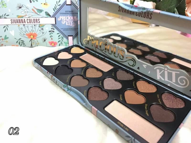 SIVANNA COLORS PRECIOUS KIT พาเลทอายแชโดว์ 14 เฉดสี มาพร้อม ไฮไลท์ 2 เฉดสี