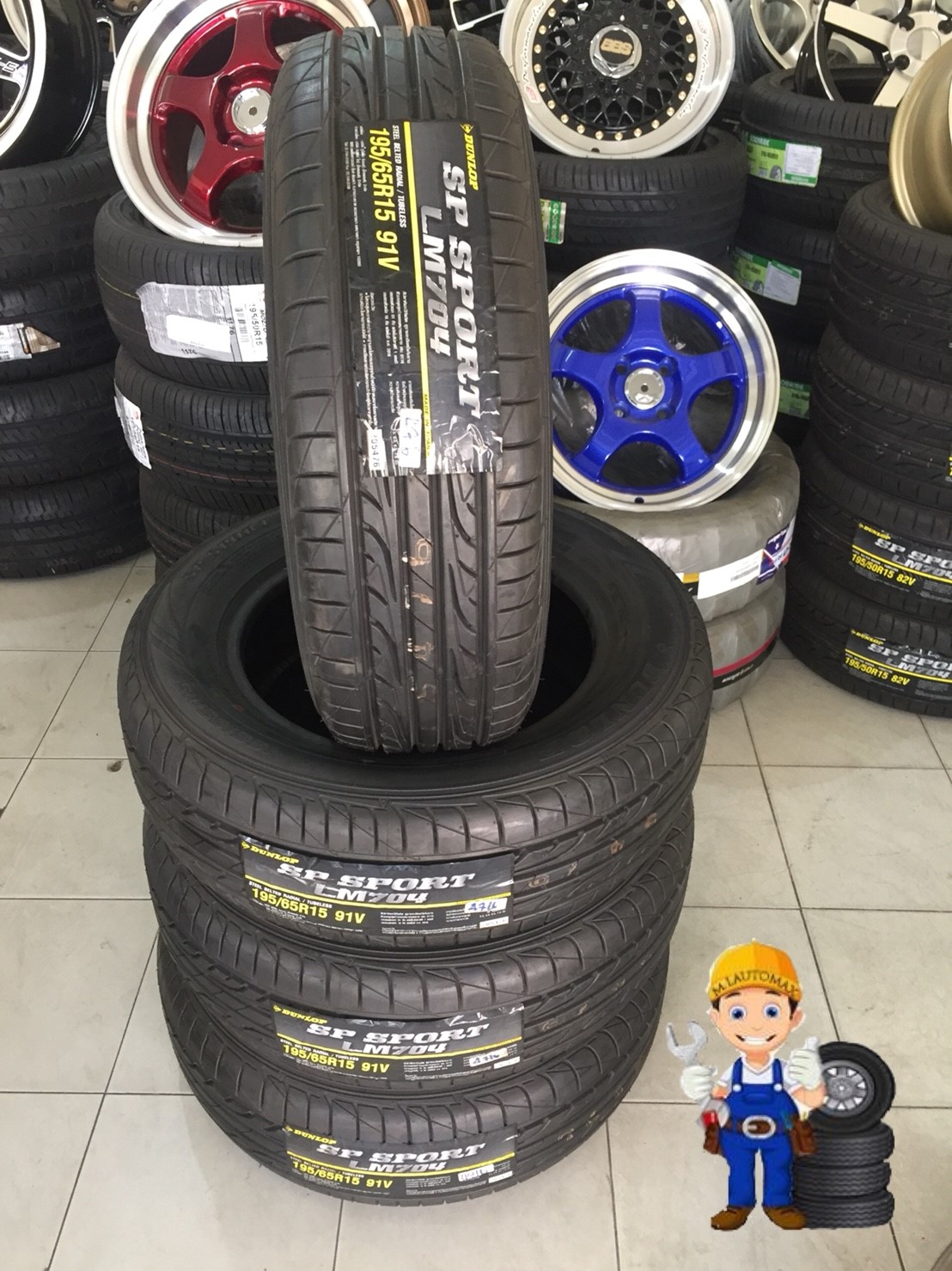 ลดราคาพิเศษยางใหม่ปี16 DUNLOP SP SPORT LM704 195-65-R15