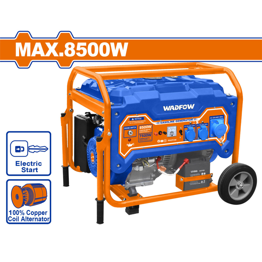 เครื่องปั่นไฟ เบนซิล 8500W No.WGEAA10 WADFOW