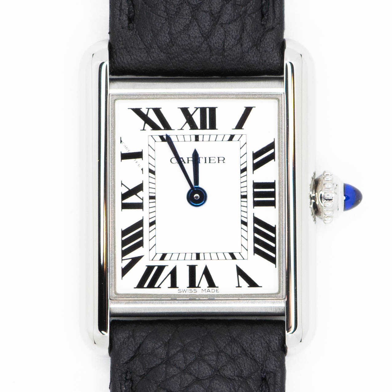 นาฬิกา Cartier Tank Must Watch Small model in Steel, Automatic Movement, Interchangeable Black Grained Calfskin Strap Ref. WSTA0042 (Used) +กล่องและการ์ดไทย2022