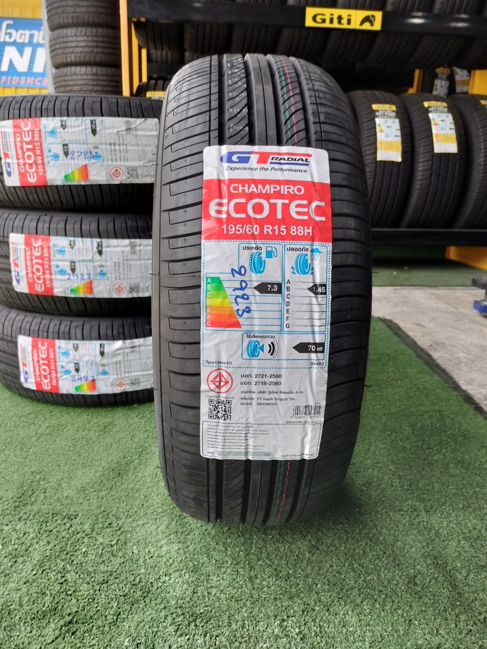 #GT Radial Champiro Ecotec 195/60R15 ยางใหม่ปี2023 ราคาโปรโมชั่น(4เส้น)