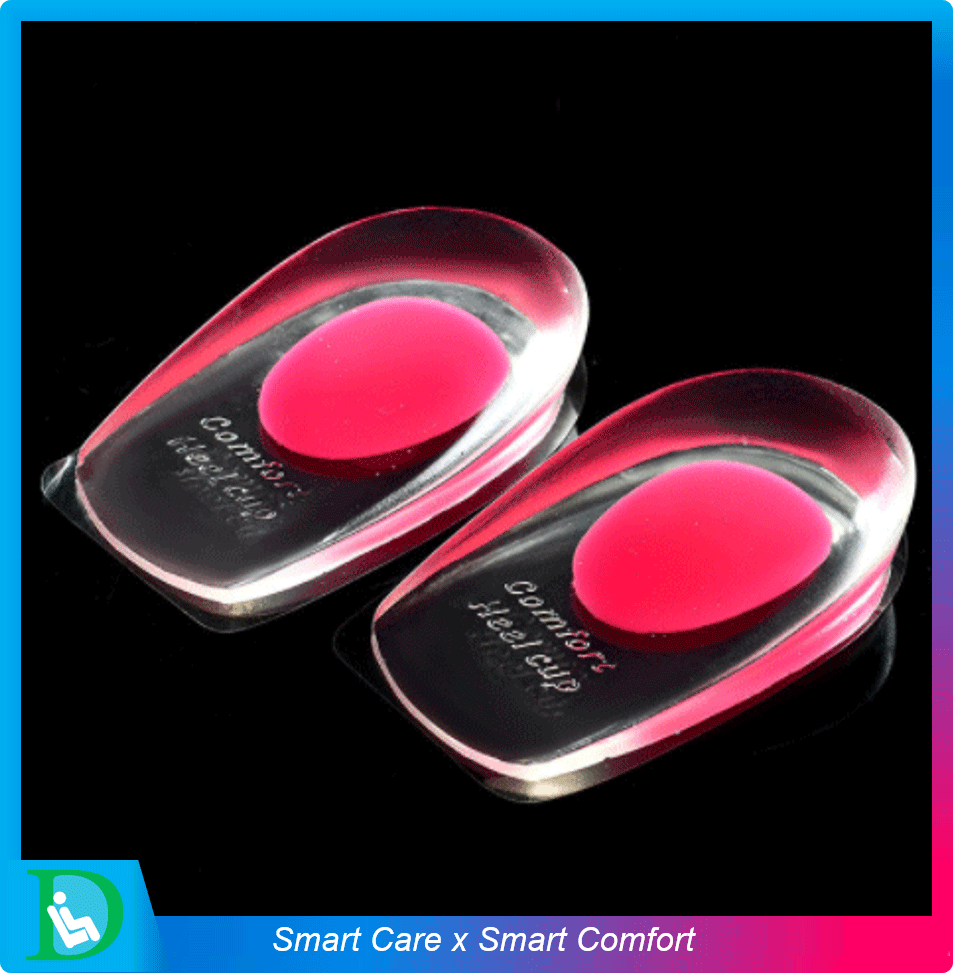 FIT360 ซิลิโคนเจลรองส้นเท้า แก้รองช้ำ (P) (สีชมพู) แก้ปวดส้นเท้า แผ่นเจลซิลิโคนรองเท้า แผ่นเจลรองส้นเท้า
