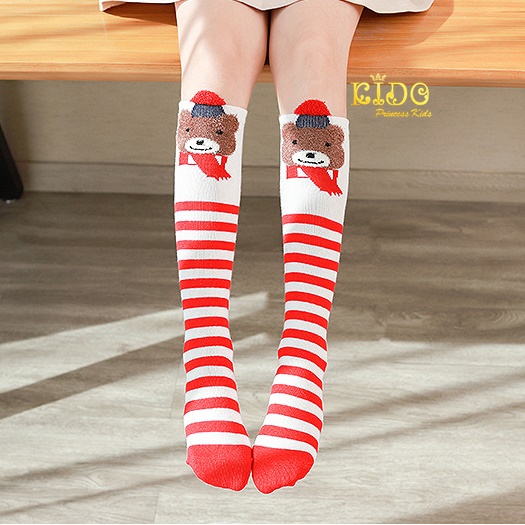 ถุงเท้าเด็ก ถุงเท้าผูใหญ่(มีหน้าร้านอยู่รัชดา)M226 สีแดง ถุงเท้าคริสม้ส