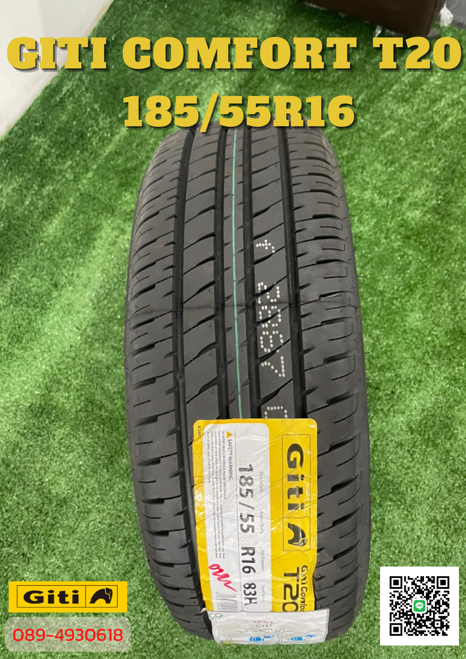 ยางใหม่ GITI Comfort T20 185/55R16 ยางใหม่ปี2022 ราคาโปรโมชั่นพิเศษ พร้อมติดตั้งฟรี