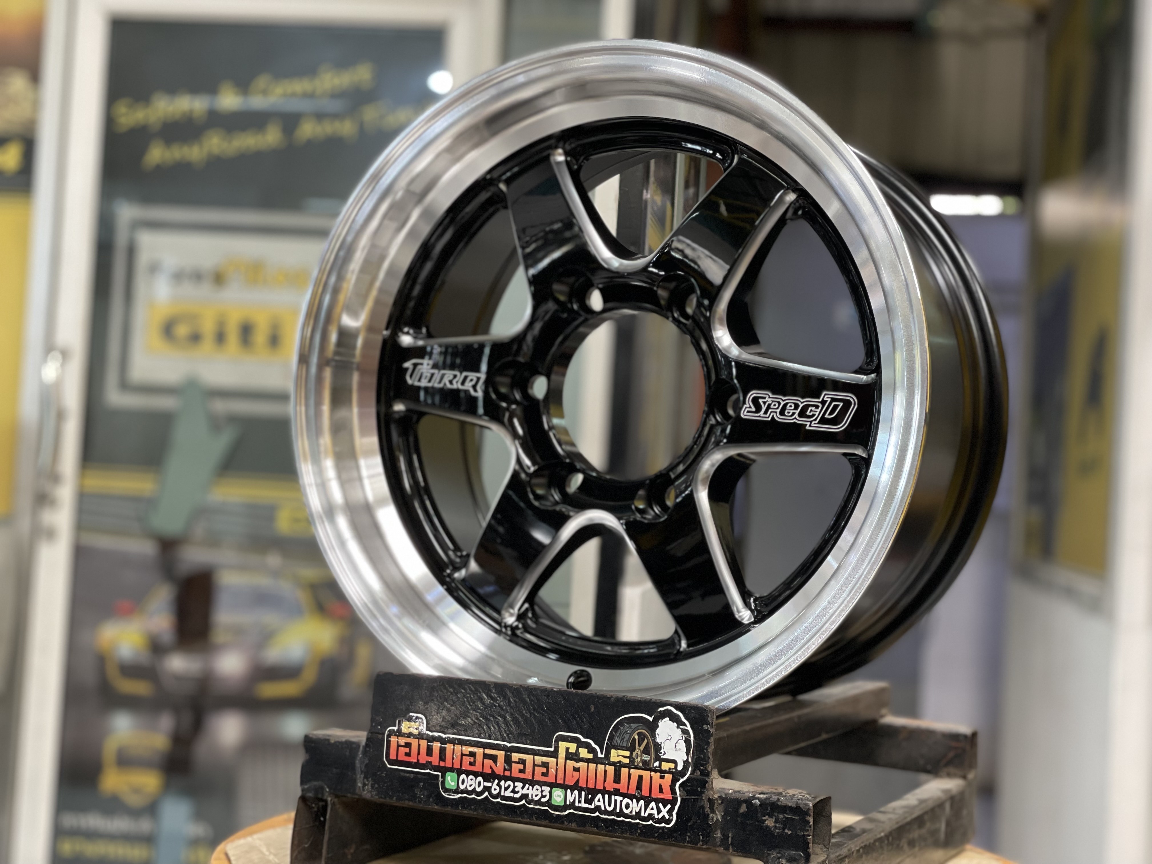 ล้อแม็กซ์ใหม่ ขอบ15 6H139.7 TORQ SPEC D D1S BY LENSO 15x7.5 ET20 ล้อWeld สีดำขอบเงา