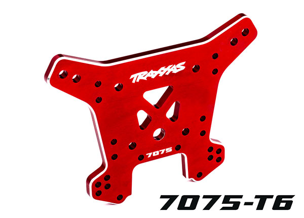 9638R Shock tower, rear, 7075-T6 aluminum (red-anodized) (fits Sledge®)