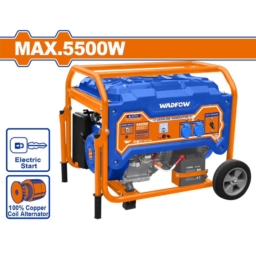 เครื่องปั่นไฟ เบนซิล 5500W No.WGEAA08 WADFOW