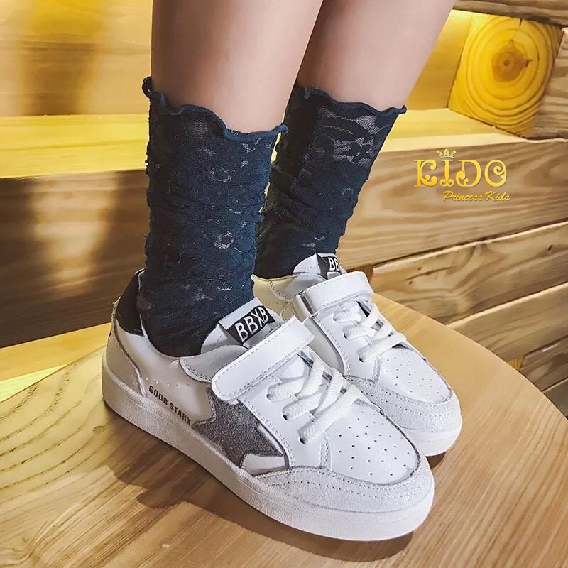 ถุงเท้าเด็ก(มีหน้าร้านอยู่รัชดา)MC365 ยาวสีเขียว ลูกไม้น่ารัก