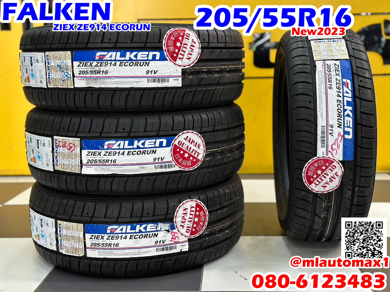 ยางใหม่ Falken ZE914 205/55R16 ยางใหม่ปี2023 4เส้น ราคาพิเศษ