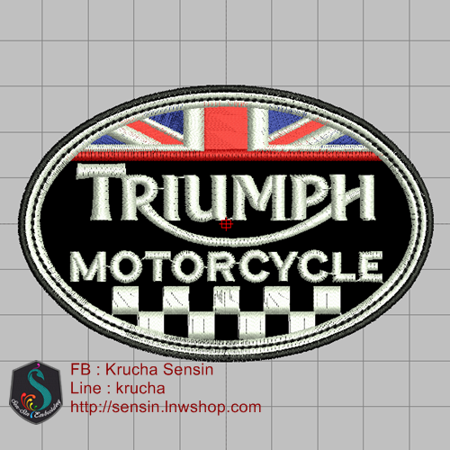 ไฟล์บล็อคปัก Triumph 1 (พื้นดำสีผ้า ไม่ลงไหม)