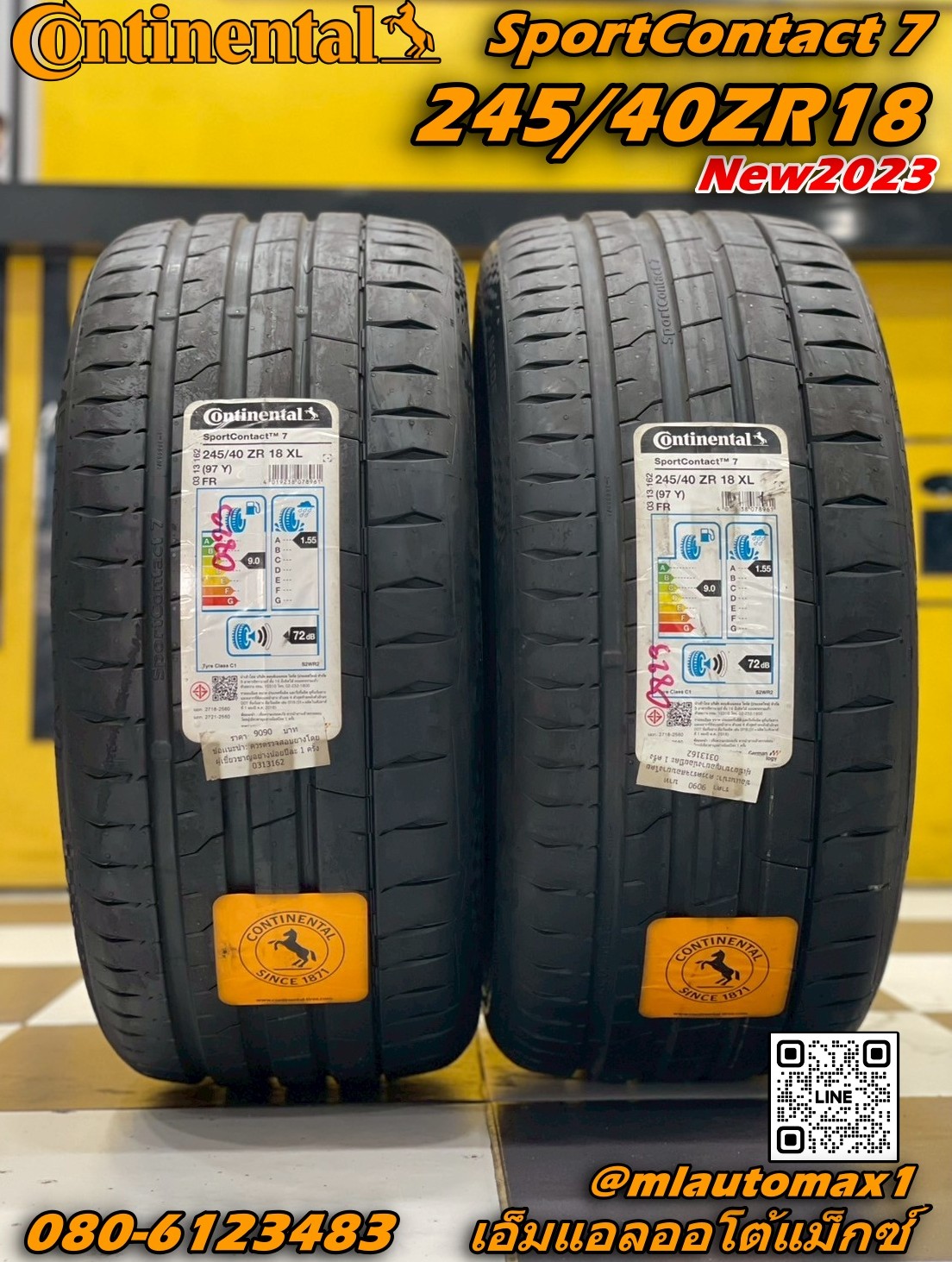 #ยางContinental #SportContact7 245/40ZR18 ยางผลิตปี23