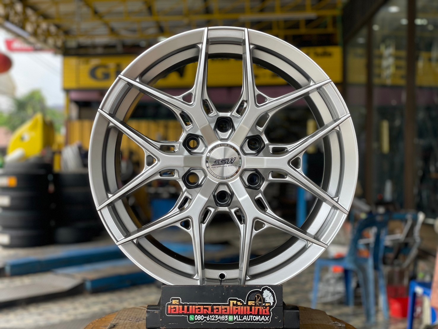 ล้อแม็กซ์ใหม่ขอบ18 #SSW386 18x9 ET20 6x139.7 สีไฮเปอร์ซิลเวอร์