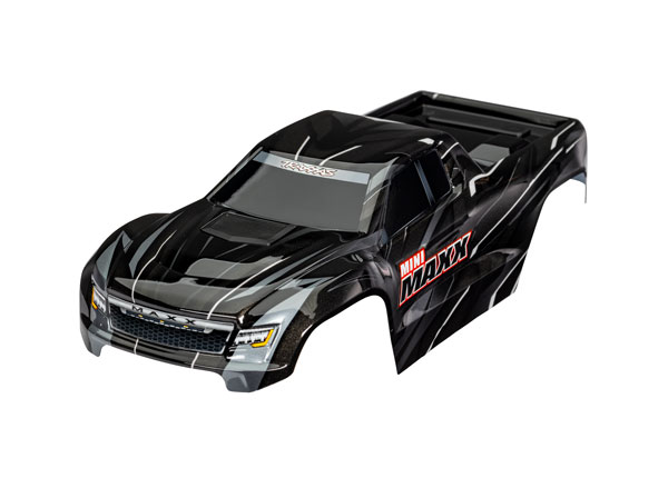 10711-BLK Body, Mini Maxx®, black (painted, decals applied)