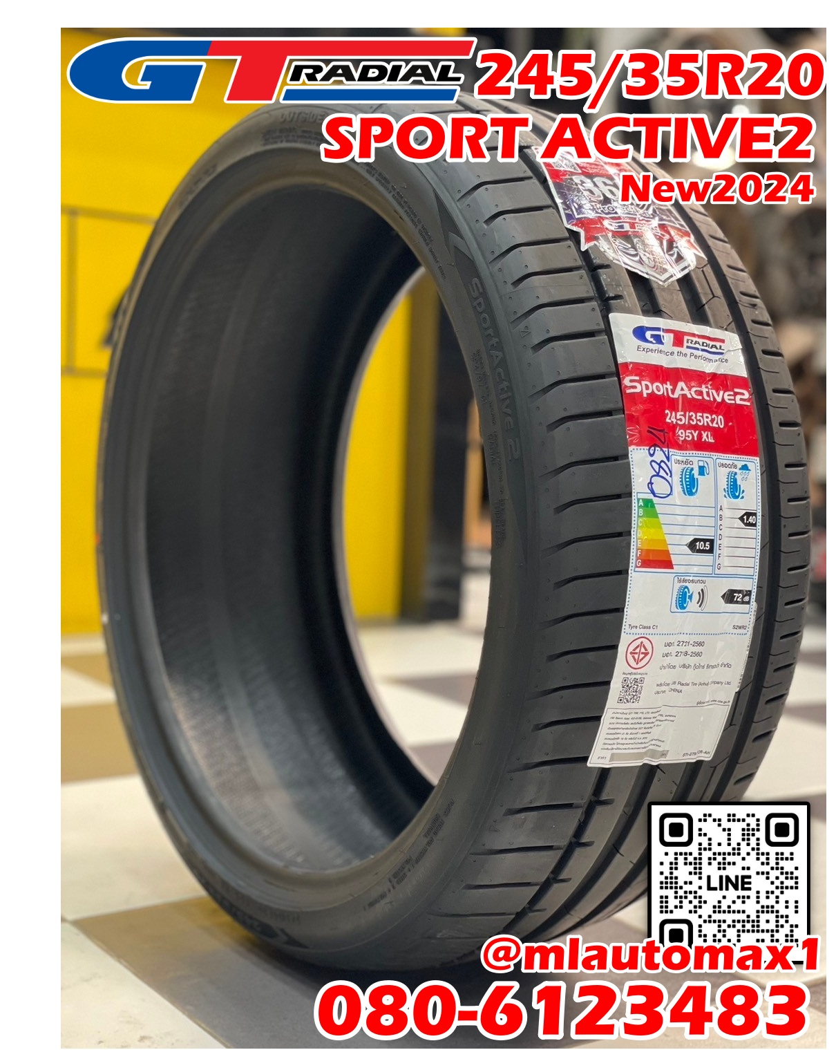 🔥🔥GT RADIAL SPORT Active2 245/35R20 ยางใหม่ปี2024🔥🔥