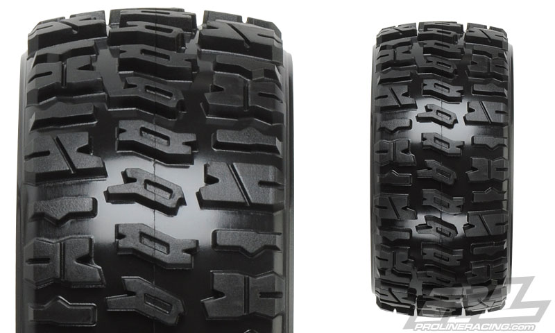 PRO-1194-11 Trencher 2.2" M2 (Medium) All Terrain Tires Mounted for 1:16 E-REVO & 1:16 SUMMIT Front or Rear, Mounted on Desperado Black Wheels