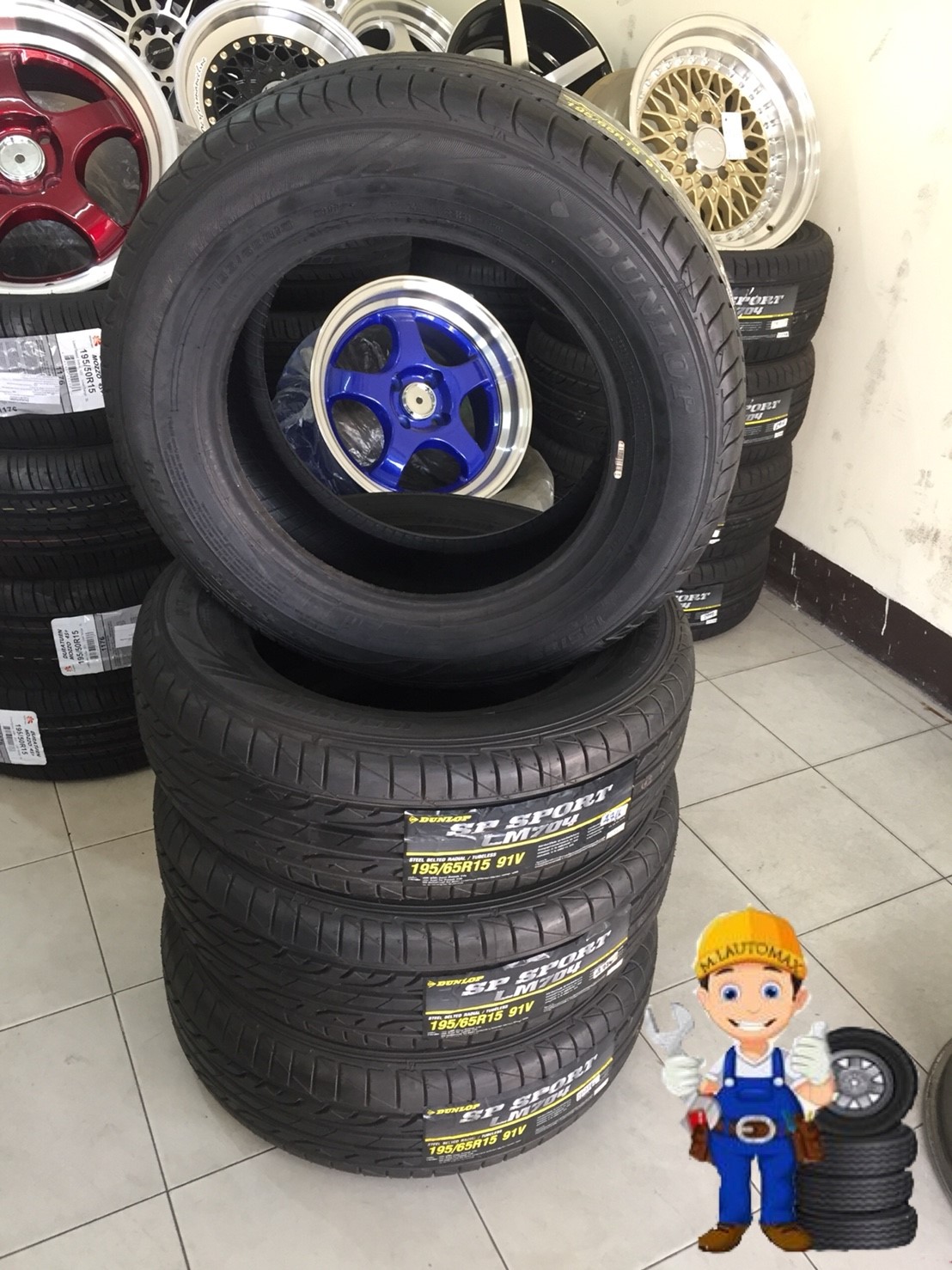 ลดราคาพิเศษยางใหม่ปี16 DUNLOP SP SPORT LM704 195-65-R15
