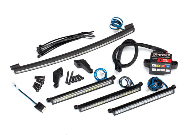 8485 LED light set, UDR complete (includes front light bar (2), rear light bar, curved roof light bar, and high-voltage power amplifier)