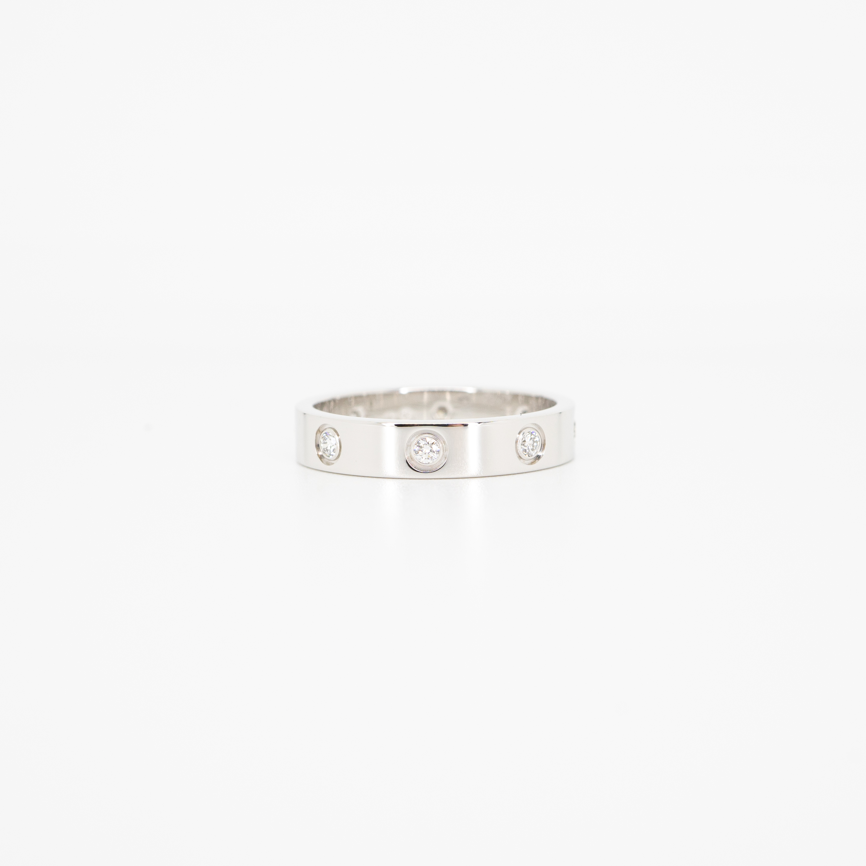 แหวน Cartier Love band 8Diamonds ทองขาว18K ไซส์ 54# (Used)