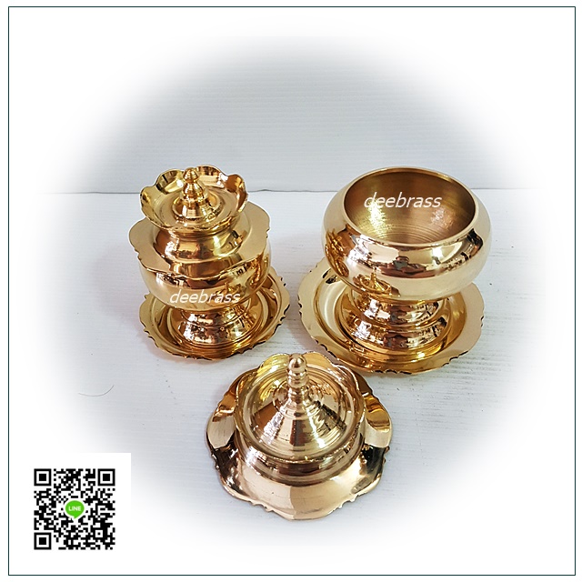 ผอบทองเหลือง กว้าง3 นิ้ว มีจานรอง