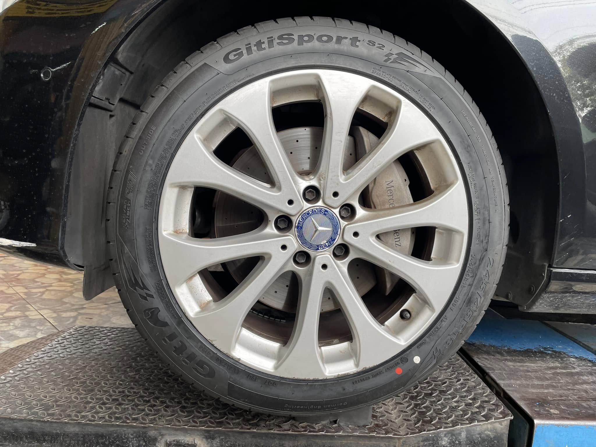 BENZ_E220d เปลี่ยนยาง❗️ #GITI_SportS2_245/45R18 ยางสมรรถนะการขับขี่สูง