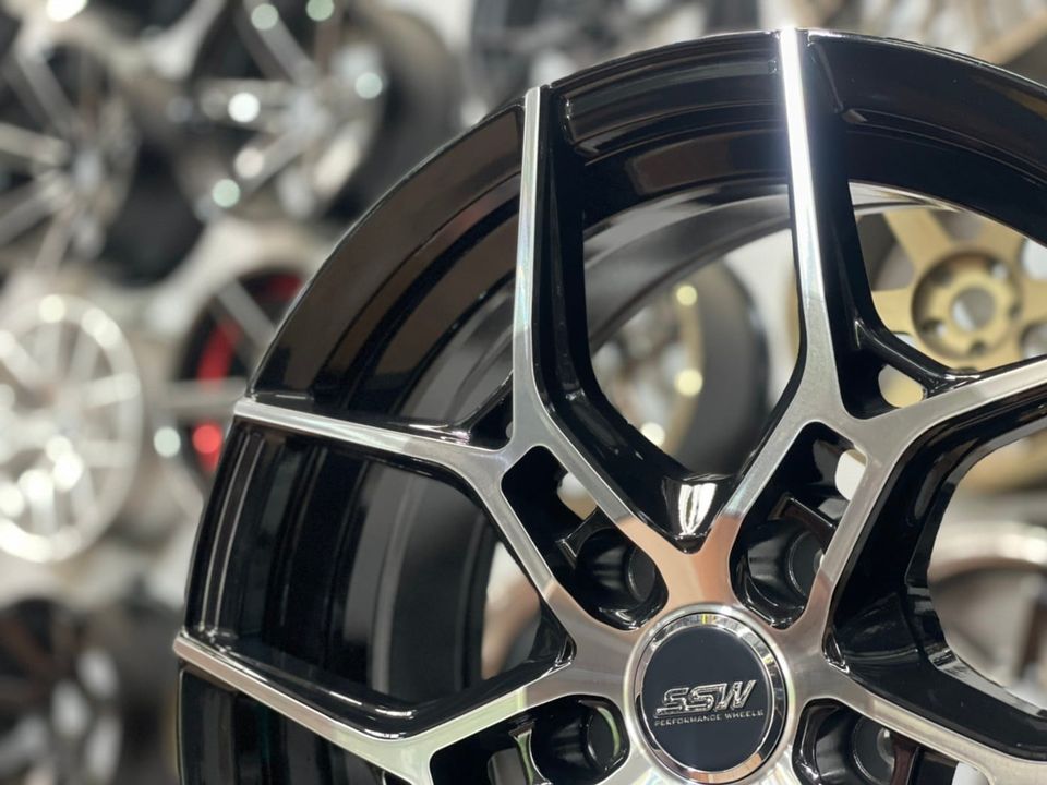 ล้อแม็กซ์ใหม่ขอบ17 #SSW #Stamford Sport Wheels รุ่น388 ขอบ17 กว้าง7.5 ออฟ35 5รู114 สีดำหน้าเงา สวยหรู