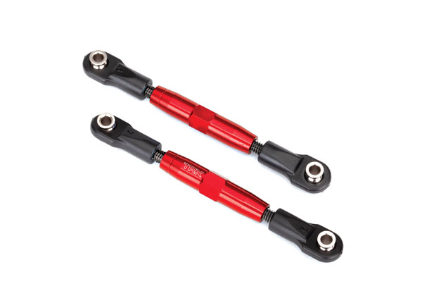 3643R Camber links, front (TUBES red-anodized, 7075-T6 aluminum, stronger than titanium) (83mm) (2)/ rod ends, rear (4)/ rod ends, front (4)/ aluminum wrench (1)