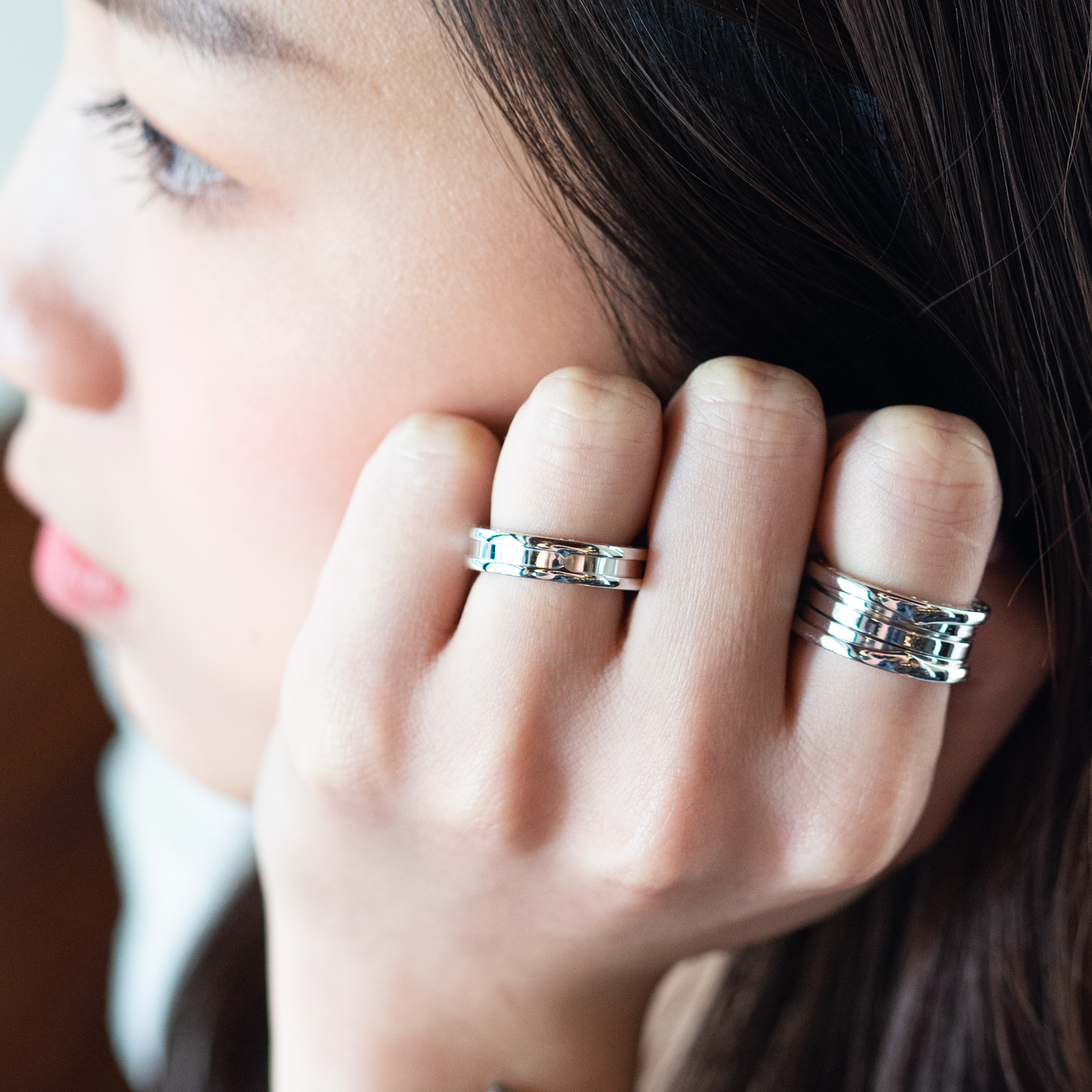 แหวน Bvlgari B.zero1 1band ทองคำขาว 18K ไซส์47# (Used)