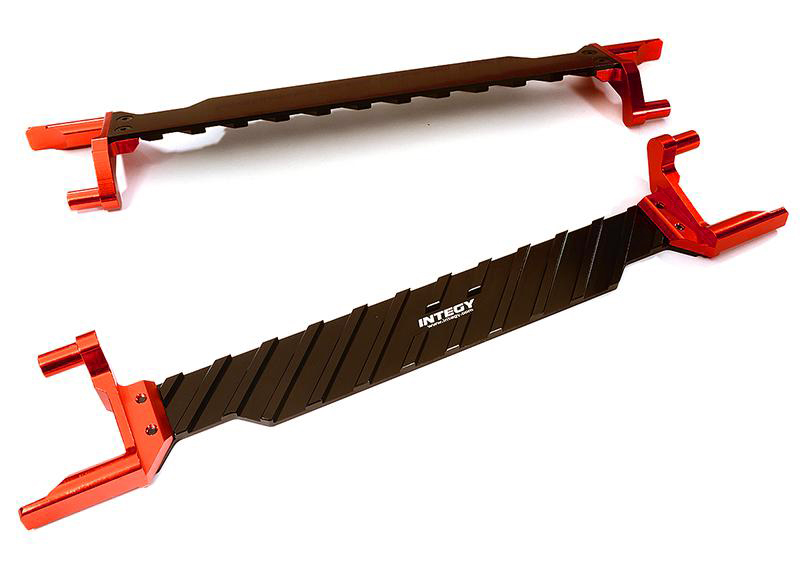 INT-C28456RED Alloy Machined Battery Hold-Down Plate for Traxxas X-Maxx 4X4