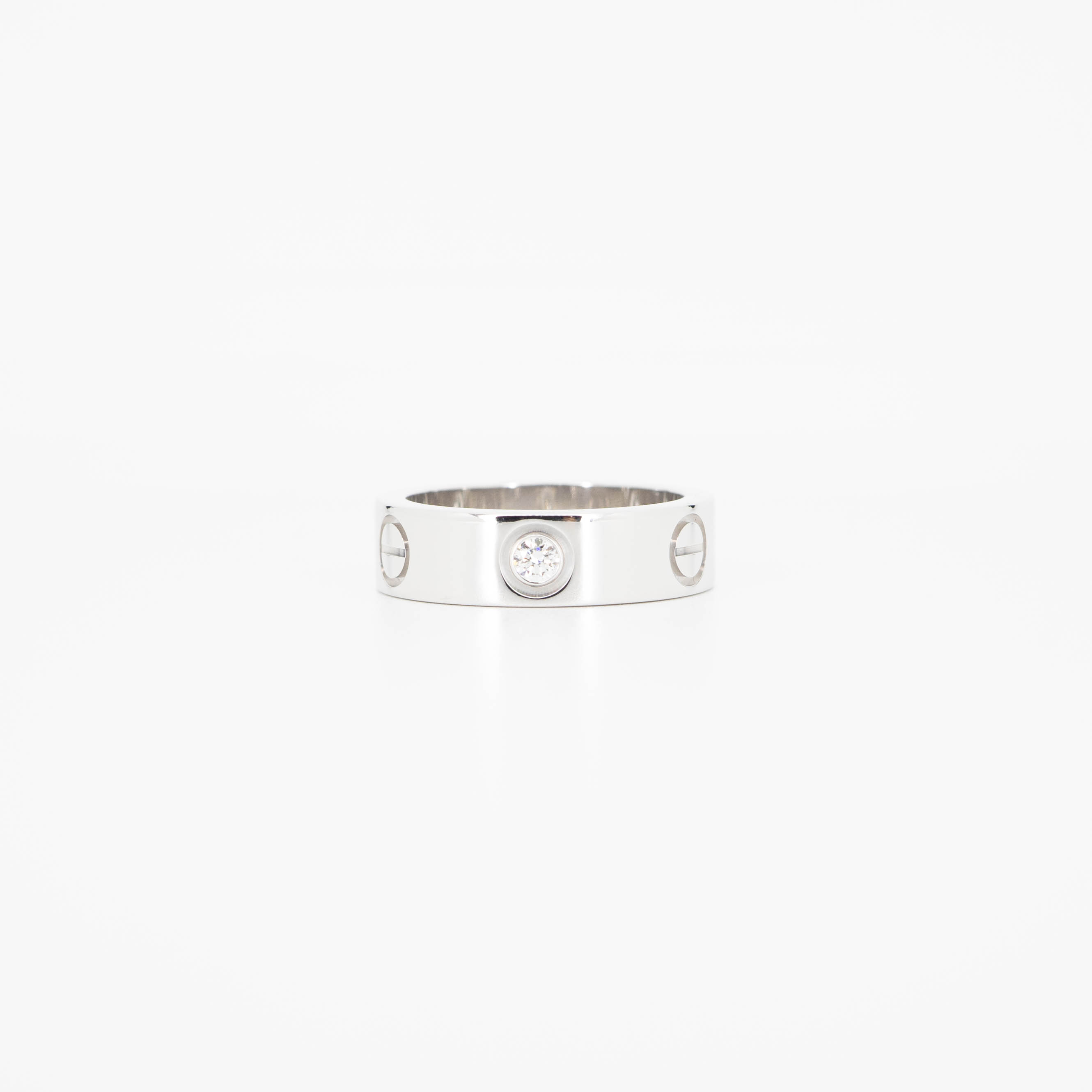 แหวน Cartier Love 3Diamonds Ring ทองขาว18K ไซส์ 51# (Used)