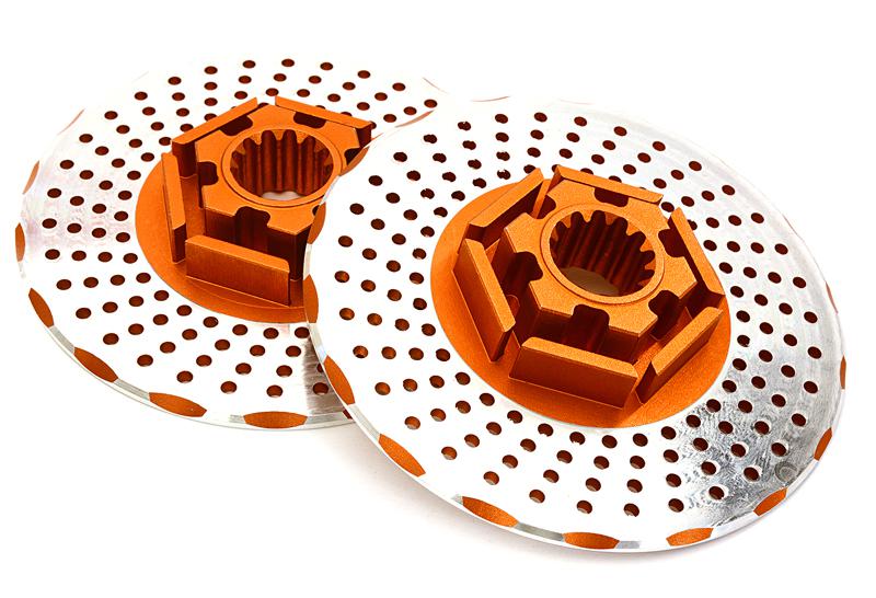 INT-C27962ORANGE Realistic Alloy Rear Brake Disc (2) for Traxxas X-Maxx 4X4