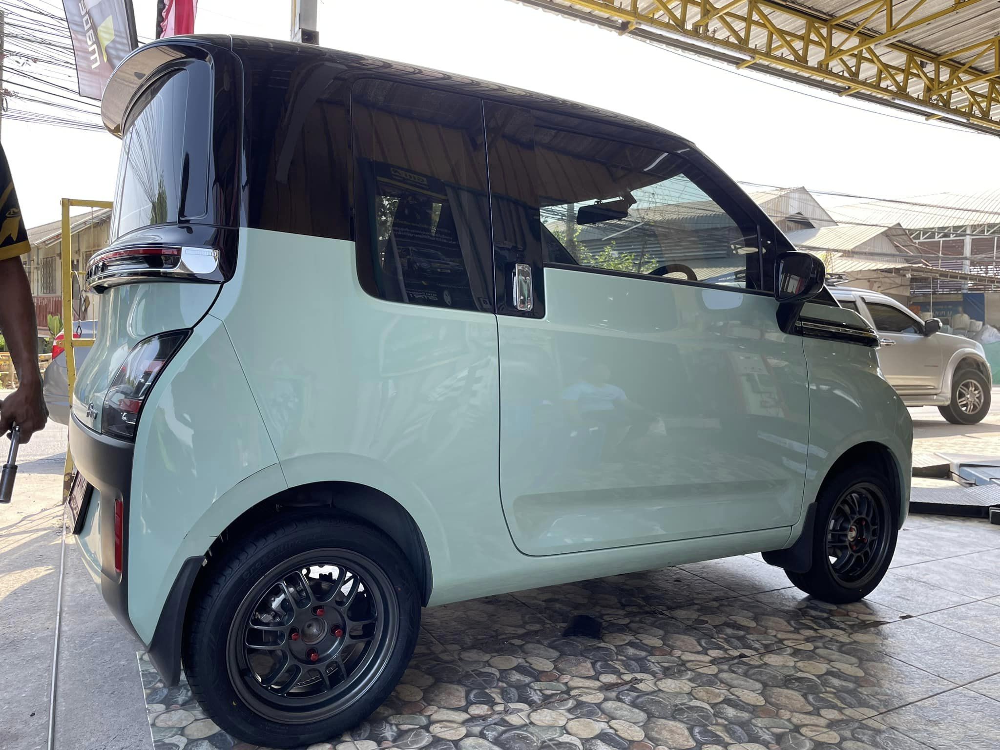 🚘🚗#wuling air ev #รถไฟฟ้า100% น่ารัก #ล้อแม็กซ์ขอบ14 🛞#RPF1 14” 4x100 🛞#ยางไทย #Linglong_CrosswindHP 165/55R14