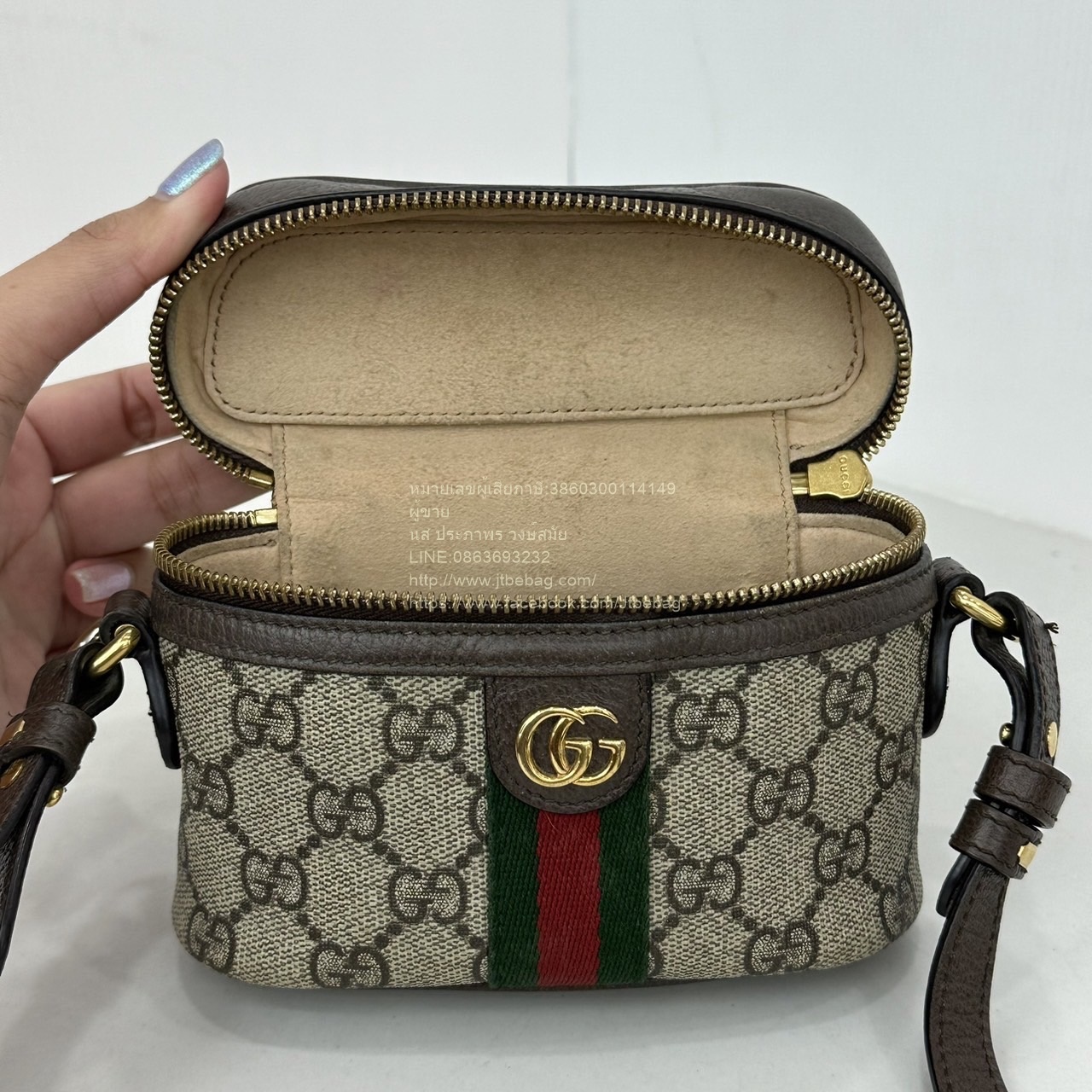 กระเป๋าGucci OPHIDIA GG TOP HANDLE MINI BAG มือสอง
