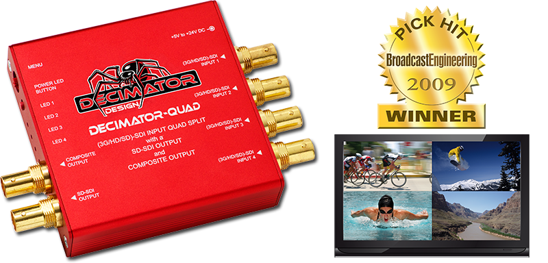 DECIMATOR-QUAD MINIATURE SDI 4 to 1 Quad Split or Down-converter