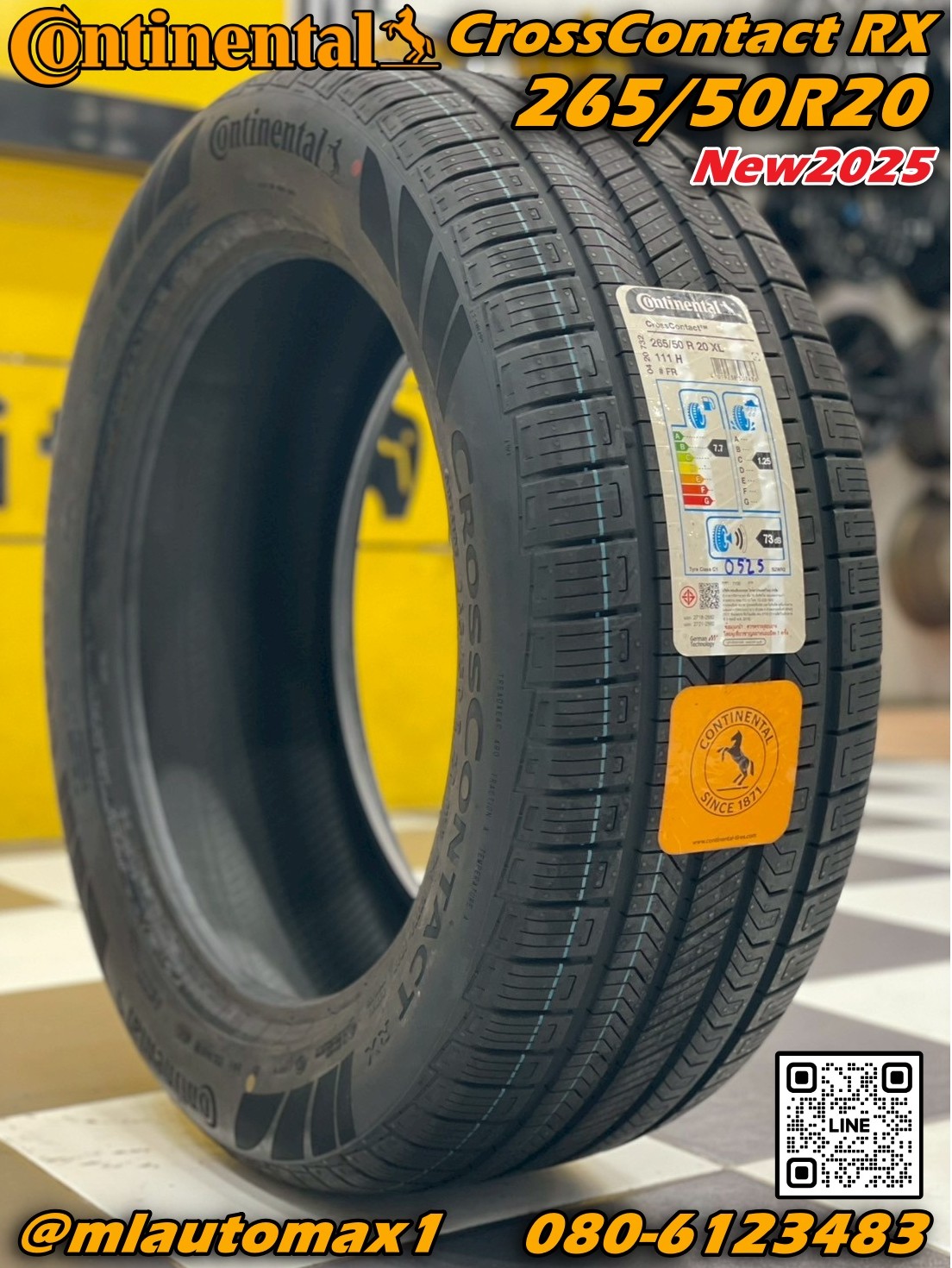 🛞ยาง Continental CrossContact RX 265/50R20 ยางใหม่ปี2025