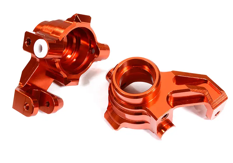 INT-C29372RED Billet Machined Steering Knuckles for Traxxas 1/10 Maxx Truck 4S