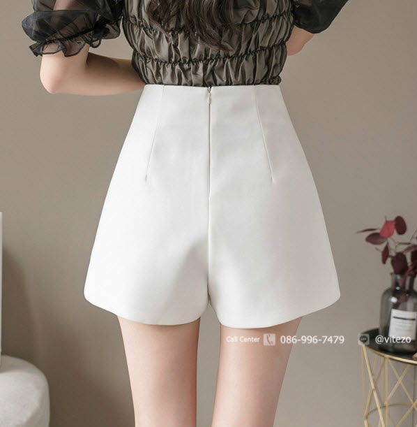 แฟชั่นคู่กางเกงขาสั้นเอวสูงกระโปรงสตรีฤดูร้อน Culottes สีดำสีขาวผู้หญิงกางเกงขาสั้น 2020 ใหม่ Elegant