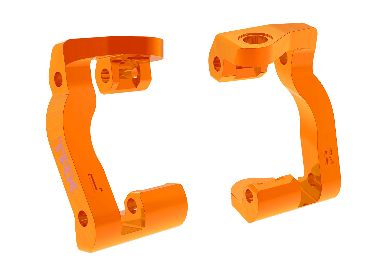 10733-ORNG Orange Aluminum Caster Blocks (L&R)