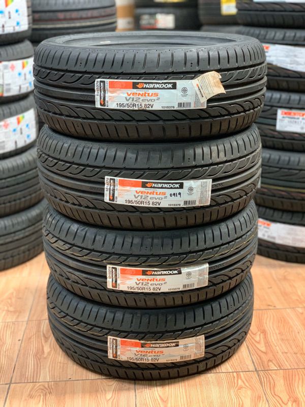 Hankook V12 195/50R15 ยางใหม่ลายสปอร์ต สมรรถนะสูง นุ่มเงียบ พร้อมติตดั้งฟรี