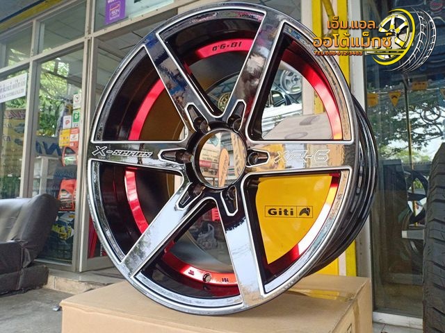 ล้อแม็กใหม่ ขอบ18 XR-6 สีดำขอบมิลลิ่งแดง ขนาด 6รู139 หน้า9 ออฟ25 หลัง10 ออฟ20