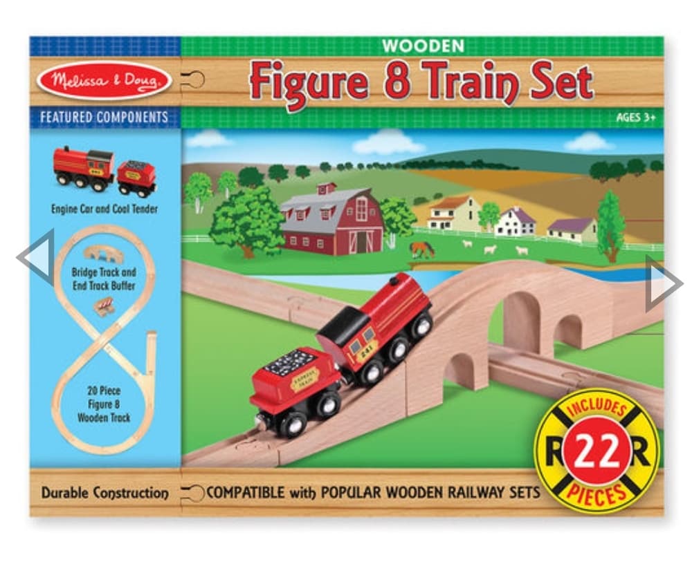 Melissa & Doug รุ่น 703 Figure 8 Train Set ชุดต่อรางรถไฟ ส่งเสริมการเล่นแบบเสริมกล้ามเนื้อ ของเล่นเด็ก