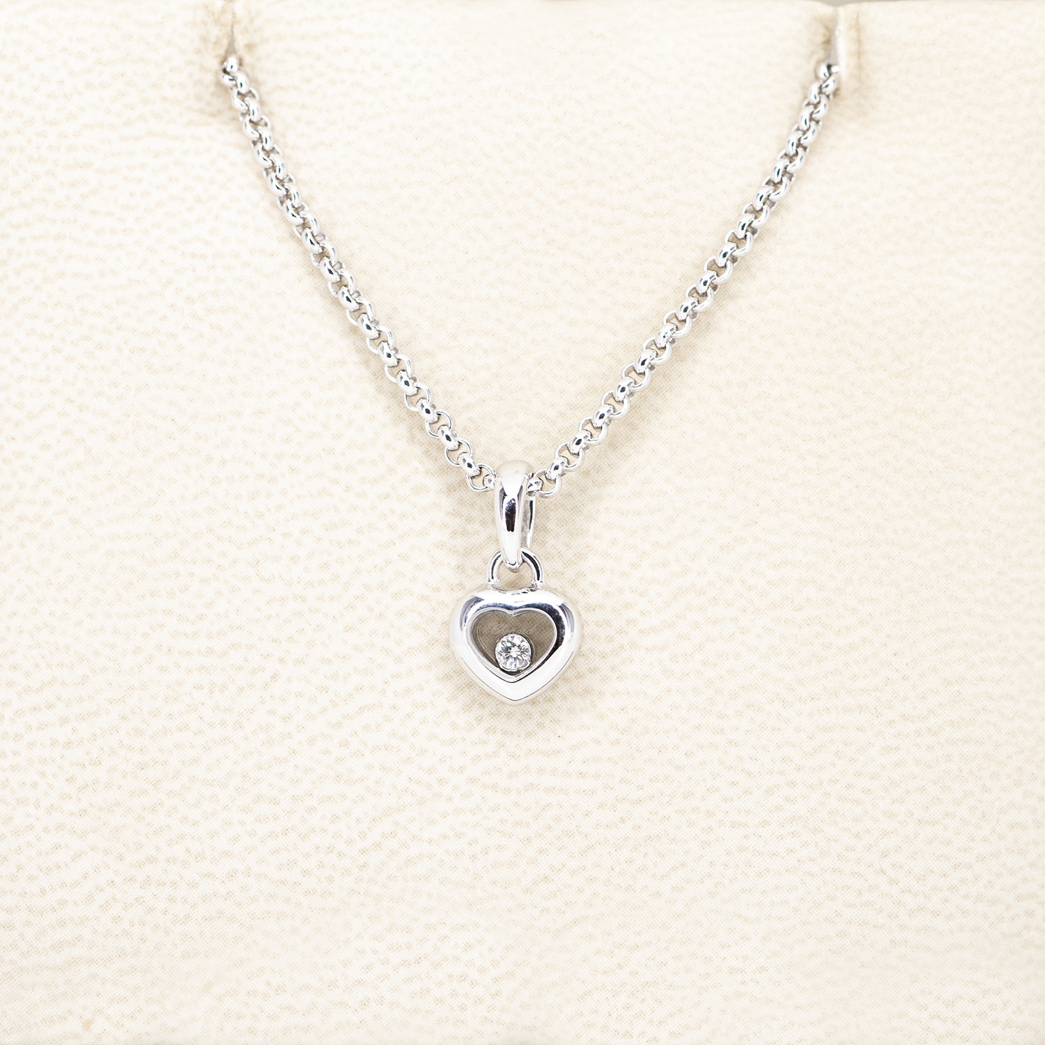 สร้อยคอ Chopard Happy Diamond Pendant ทองขาว18K ยาว16"นิ้ว(Used) +กล่องและการ์ดShopไทย