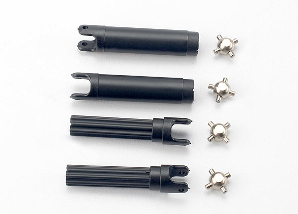 7150 Half shafts, left or right (internal splined half shaft (2)/external splined half shaft) (2))/ metal u-joints (4)