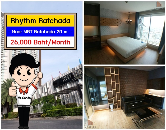 *ให้เช่า* Rhythm Ratchada ห้องสวยมาก แต่งครบ เฟอร์แน่น วิวเมือง ติด MRT รัชดาภิเษก 20 เมตร.