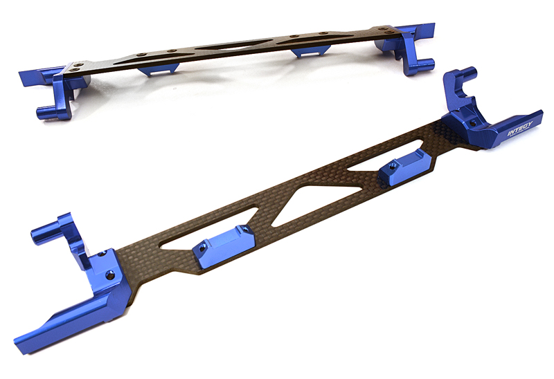 INT-C26878BLUE Machined Alloy & Composite Battery Hold-Down Plate for Traxxas X-Maxx 4X4