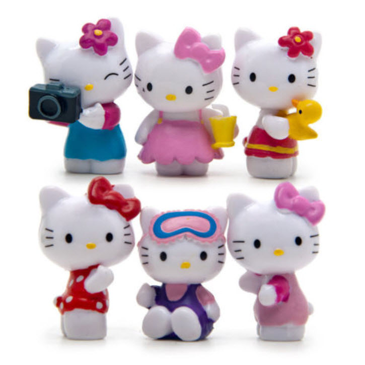 ตุ๊กตาจิ๋ว Kitty ชุด 6 ตัว (A)