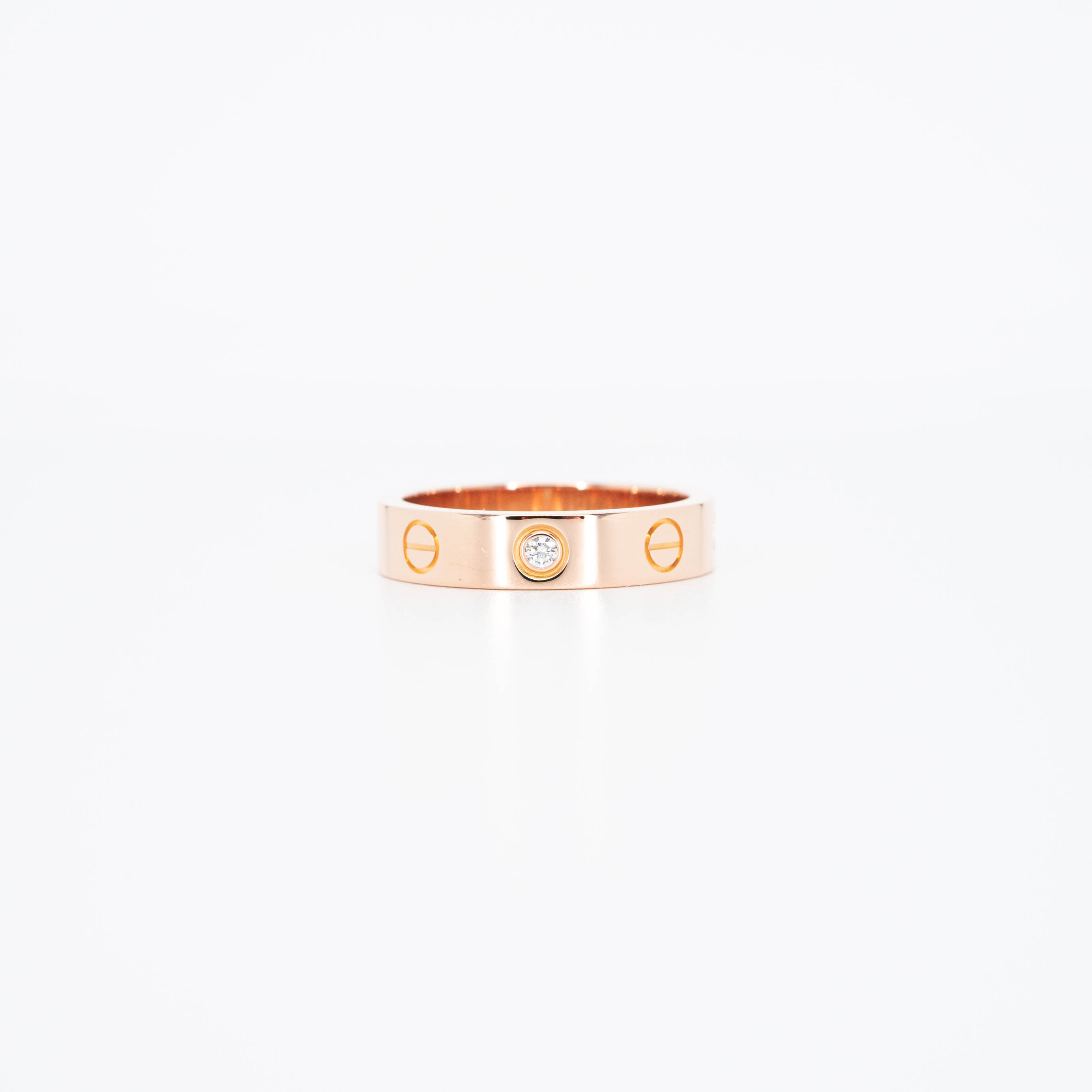 แหวน Cartier Love band 1Diamond ทองชมพู18K ไซส์ 49# (Used) +กล่อง