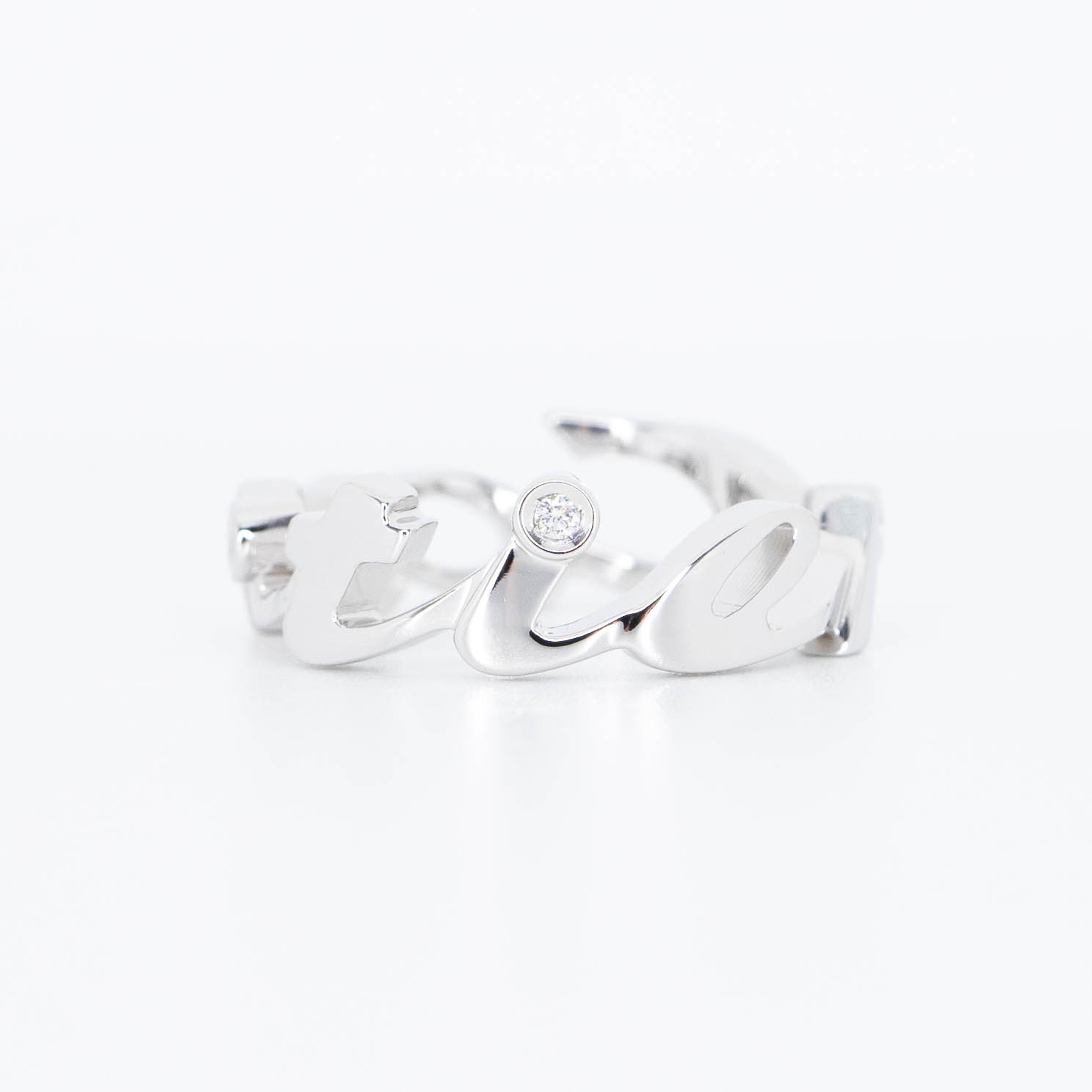 แหวน Cartier Signature 3Diamonds Limited Edition ทองขาว18K ไซส์ 48# (Used)