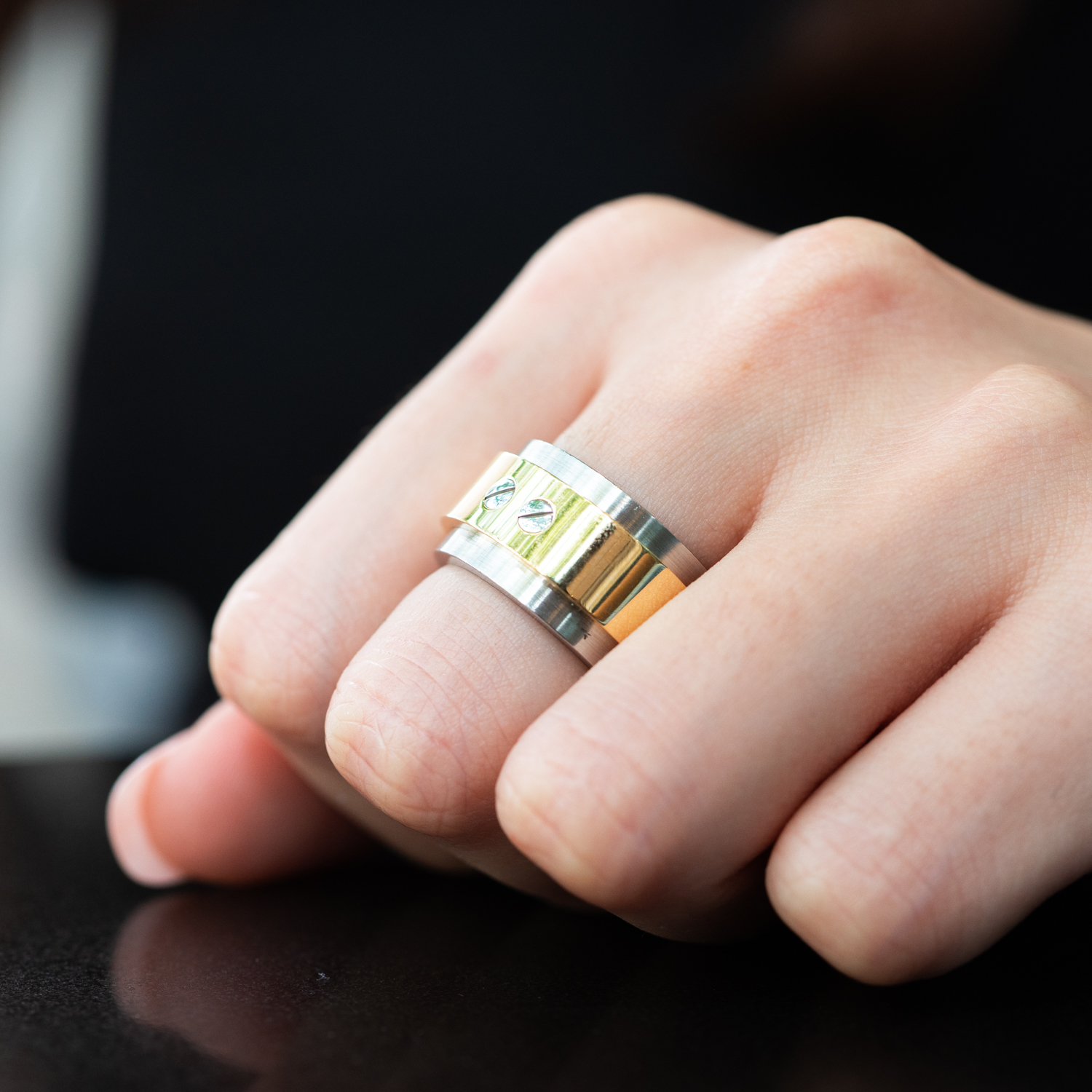 แหวน Cartier Santos Steel + 18K Yellow Gold ไซส์ 57# (Used)