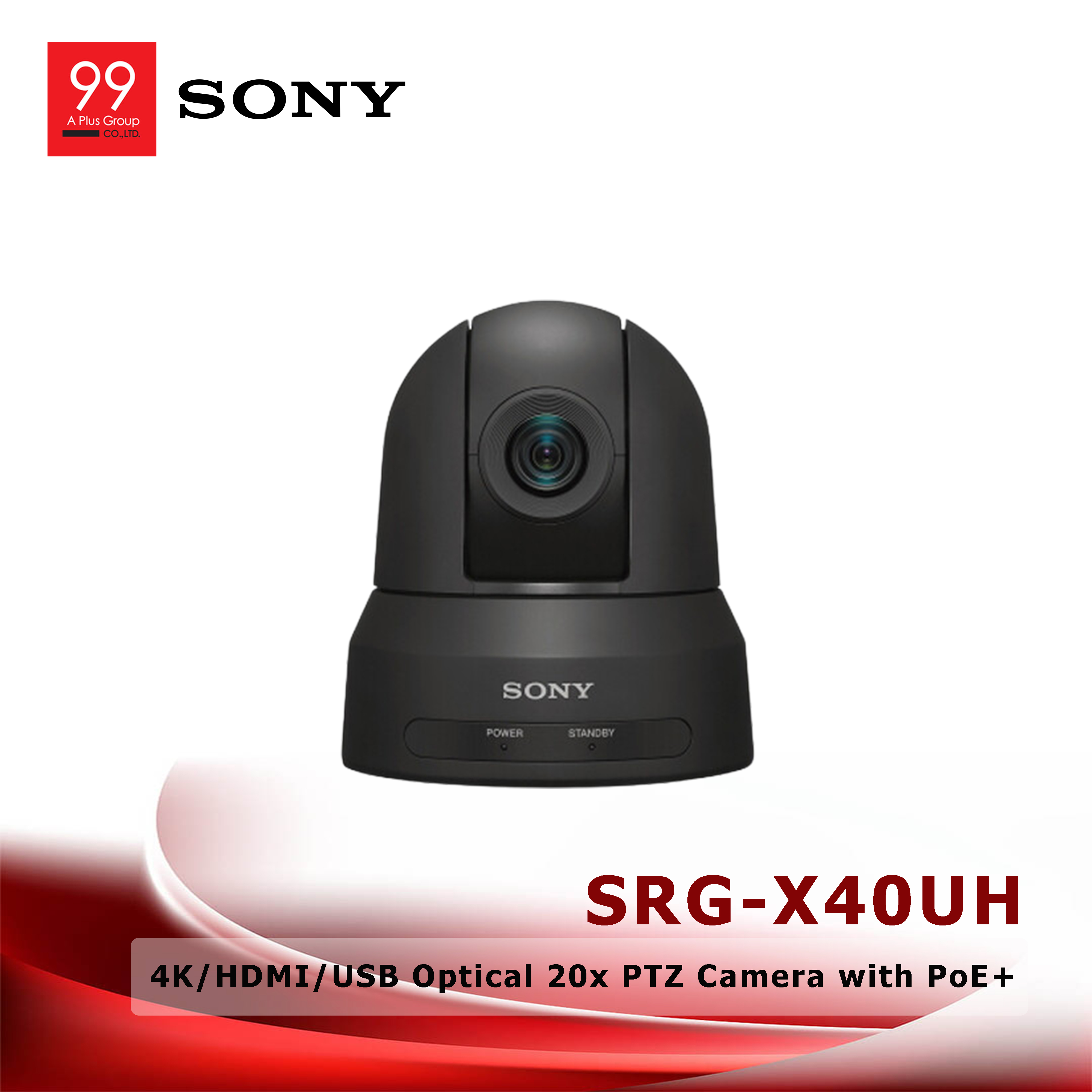 Sony SRG-X40UH 4K/HDMI/USB Optical 20x PTZ Camera with PoE+